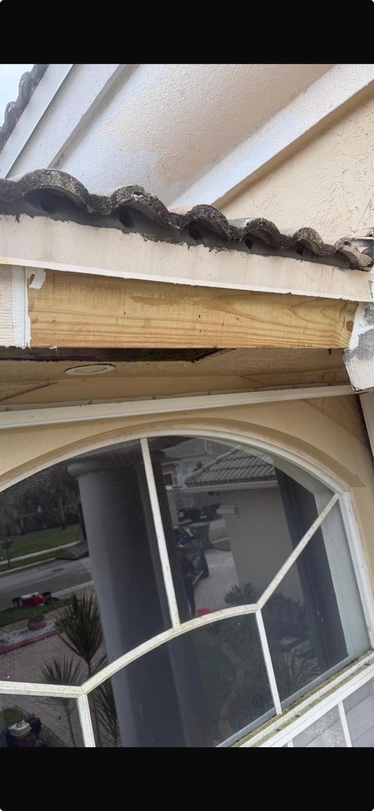 New fascia board and drip edge installed at the eave on a Broward County roof