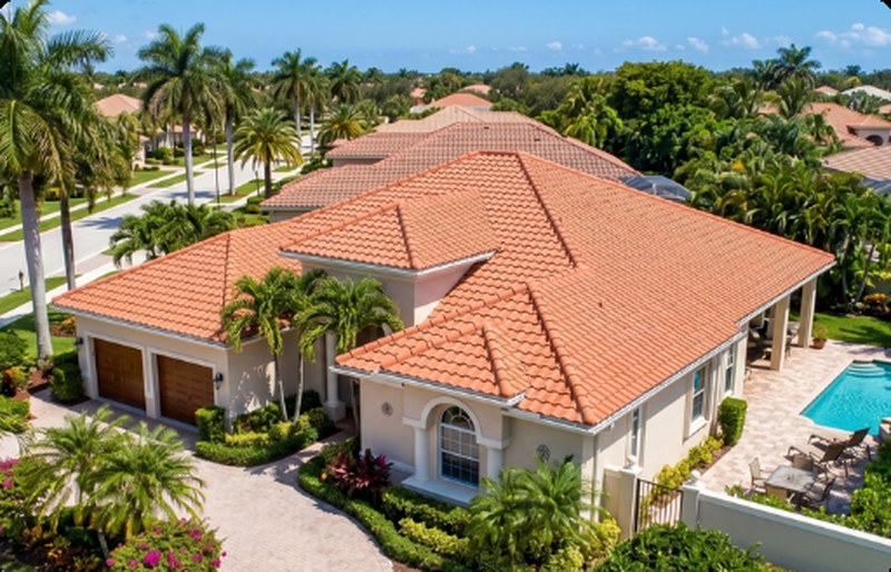 South Florida home with a well-maintained tile roof