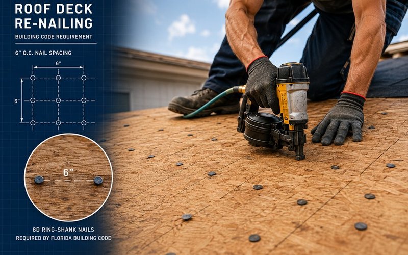 Roof Deck Re-Nailing Requirements in Broward County