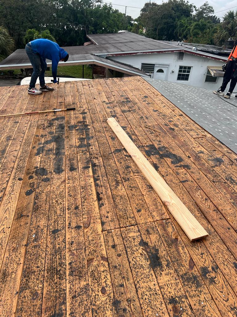 Deck boards replaced before new roofing goes on