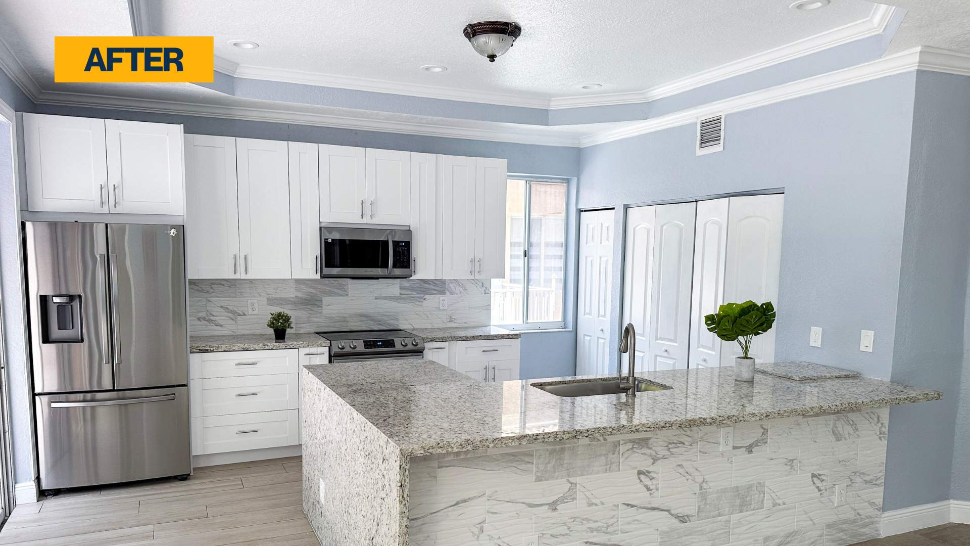 Modern, minimal kitchen after remodel