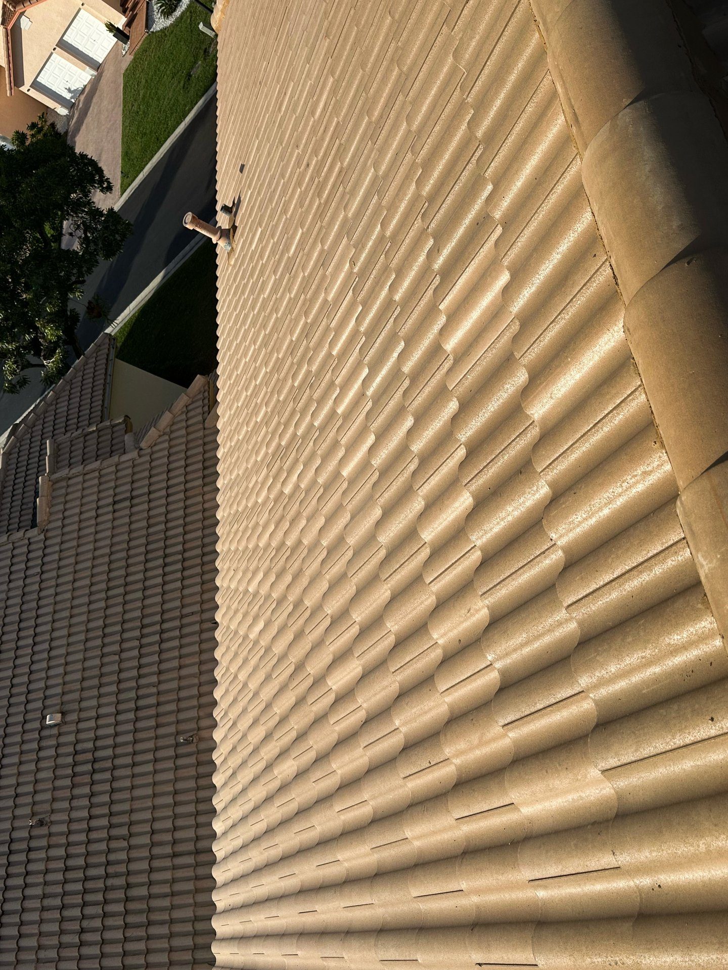 Yellow Spanish tile roof
