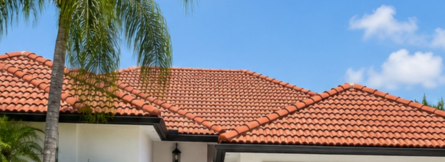 Barrel tile roof planes of different ages on a SilverLakes home, Pembroke Pines FL