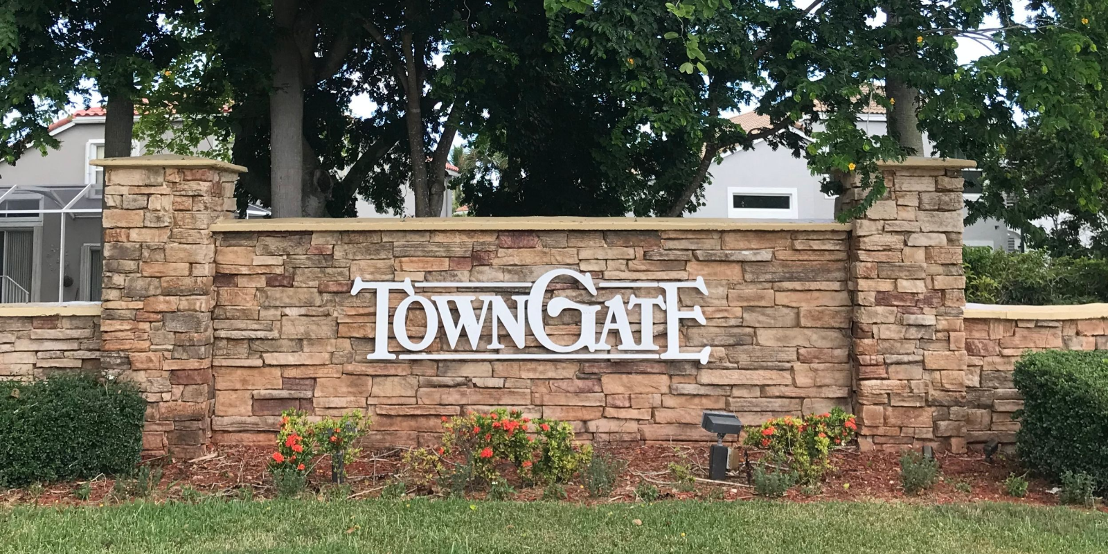 TownGate community entrance monument sign in Pembroke Pines, Florida