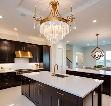 Chandelier and Statement Fixtures for Kitchen